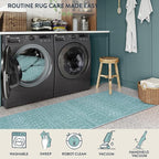 Lahome Moroccan Washable Runner Rug 2x8 Green Non-Slip Rug Runner - Image 3