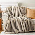 BATTILO HOME Luxury Fluffy Faux Fur Throw Blanket, Cozy Soft Warm Fur Blanket for Couch, Sofa, Chair, Bed, Plush Fuzzy Fur Throws with Long Pile & Brushed Tips, 50"x60"