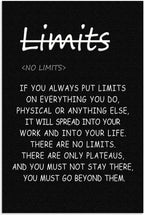 Motivational Wall Art ‘There are no limits’ from Bruce Lee's Inspirational Canvas Poster Printed Modern Artwork for Office living room Bedroom Home Decor Framed Ready to Hang [12" W X 18" H]