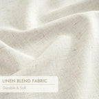 MIULEE Natural Pinch Pleated 100% Blackout Linen Curtains 40x90 Inches | Room - Image 6