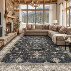 Black Boho Rug for Living Room 9x12 - Image 9