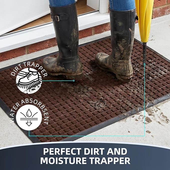Front Door Mat Outside Entrance, Heavy Duty Waterproof Doormat | 47.5"x35.5" - Image 3