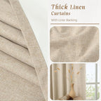 84 Inch Length 100% Blackout Linen Curtains - Image 8