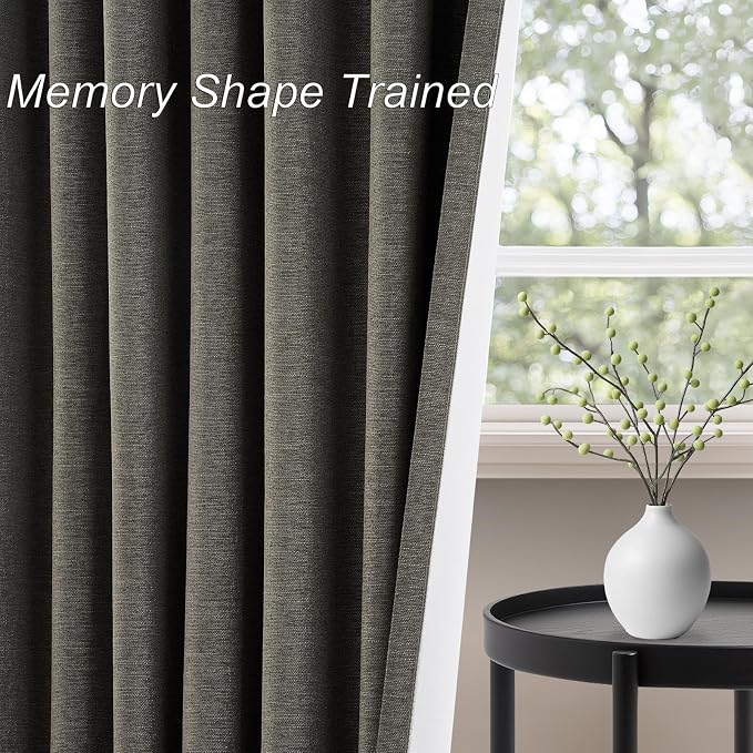 102 Inch Long Charcoal Gray Blackout Curtains - Image 5