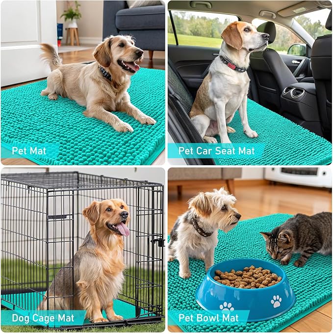 OLANLY Dog Door Mat for Muddy Paws 47x24, Super Absorbent Chenille Mud Mat | - Image 7