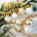 87-Pack Shatterproof Christmas Ball Ornaments Set, Christmas Tree Decorations with Hand-held Gift Package for Xmas Tree Holiday Wedding Party, Champagne