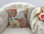 TSSOHU Vintage Flowers Pillow Cover Rustic Cotton Linen Decorative Square Throw Pillow Cover 18x18 Inch for Sofa Couch Decoration