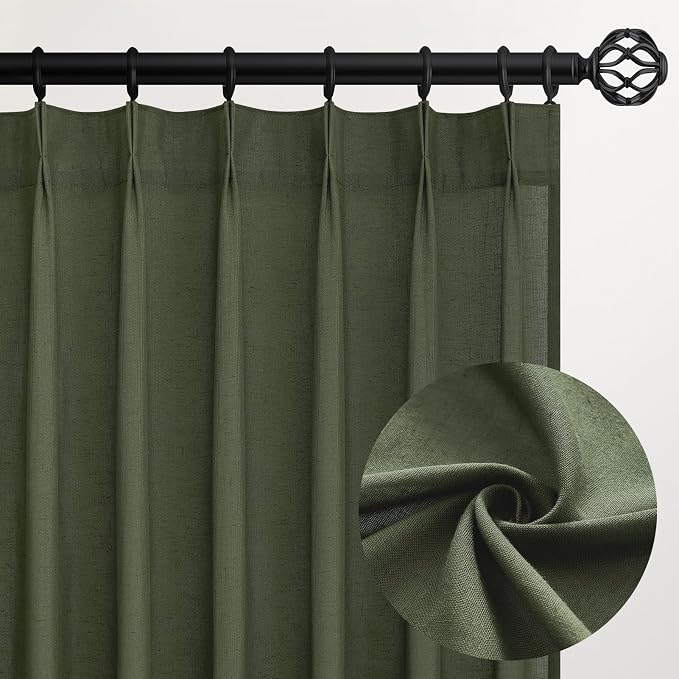 Pinch Pleated 92 Inch Curtains 2 Panels by Topfinel