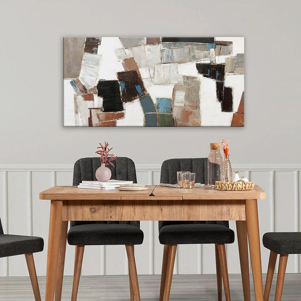 Dimpaga Abstract Canvas Wall Art Modern Wall Art Decor Pictures Wall Decor Minimalist Geometric Line Artwork for Walls Textured Wall Art Prints 20"X40" For Room Living Room Bedroom Office Wall Decor