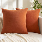 MIULEE Halloween Fall Burnt Orange Chenille Couch Pillow Covers, 18x18 | Set of - Image 7