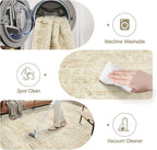 Soalmost Washable Area Rug 9x12 Large Soft Living Room Rugs Beige/Ivory | - Image 4