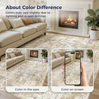 DMOYEST Area Rug Living Room Rugs 10x14 Washable Abstract Carpet | Neutral - Image 7