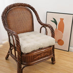 Large Chair Cushions with Handle, 20"x 20" Bite-Size Memory Foam Seat Cushions for Wicker Chair, Patio Non-Slip Rattan Chair Pads, Square Floor Cushion, Beige