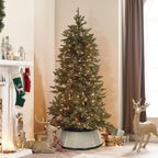 Metal Christmas Tree Collar, 28’’ D Christmas Decorative Base Cover for Christmas Tree, Tree Skirt, Tree Ring - Cream