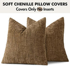 MIULEE Chenille Textured Fall Throw Pillow Covers Bronze 20x20 Set of 2 | - Image 7