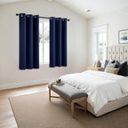 MIULEE Blackout Curtains for Bedroom 2 Panels 40 x 40 Inch Long Navy Blue | - Image 6