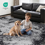 Rugflix 10x14 Area Rugs for Living Room, Washable Black Grey Dark Large Rug | - Image 6