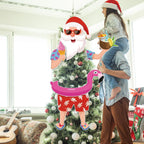 Christmas Tree Topper Hawaii Christmas Decoration Santa Claus Tree Topper Flamingo Ice Cream Coconut Head Arms and Legs Xmas Ornament Decor for Home Party Supplies