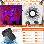 7 Ft Halloween Decorations Willow Vine Twig Garland with 8 Modes Timer 63 LED Orange Purple Lights, Halloween Garland with Waterproof Battery Operated for Wall Fireplace Decorations Indoor Outdoor