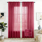 SpaceDresser Check Sheer Curtains 108 Inches Long by SpaceDresser