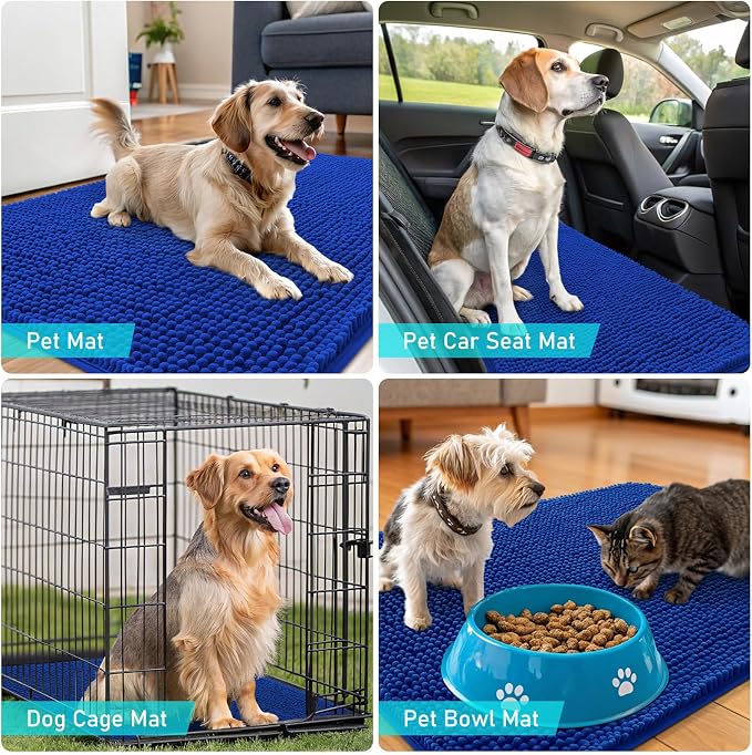 OLANLY Dog Door Mat for Muddy Paws 70x46, Super Absorbent Chenille Mud Mat | - Image 7