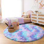 Amdrebio Purple Rainbow Mermaid Large Round Rug 7Ft - Image 4