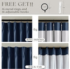 Dark Blue Linen 100% Blackout 120 Inch Curtains - Image 6
