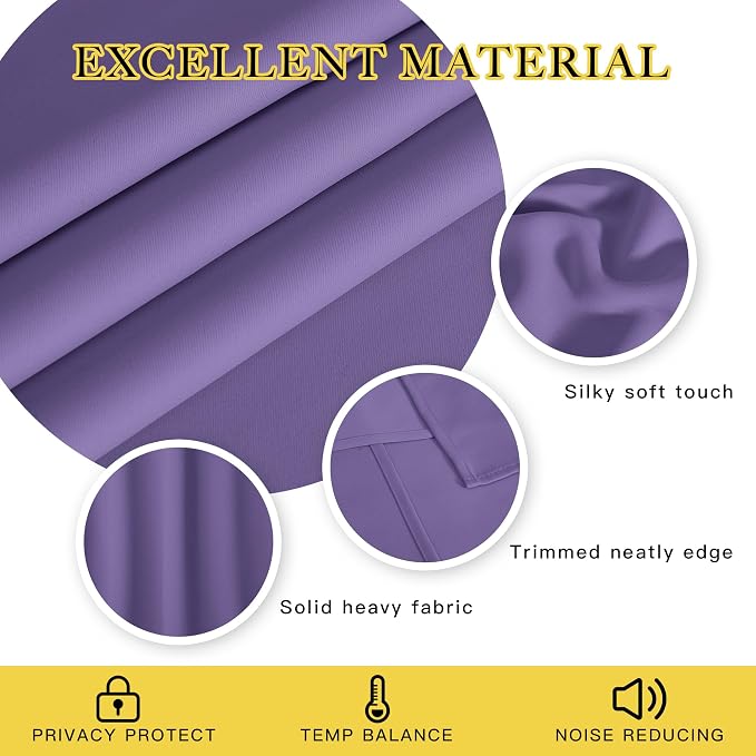 NICETOWN Blackout Patio Curtains 100 x 144 Inches Long - Image 2