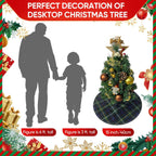 Mini Christmas Tree Skirt 15 Inch – Campbell Clan Tartan Navy Blue and Green Plaid Tree Mat for Small, Pencil, or Desktop Xmas Trees, Scottish Holiday Decor for Desk, Office, Shelf, or Compact Space