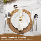 60 Piece Stainless Steel Silverware Set for 12, 18/10 Silverware Set, Flatware Set for 12, 18/10 Stainless Steel Flatware, Dishwasher Safe