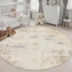 Round Area Rug Living Room: 8 ft Modern Washable Indoor Carpet | - Image 5