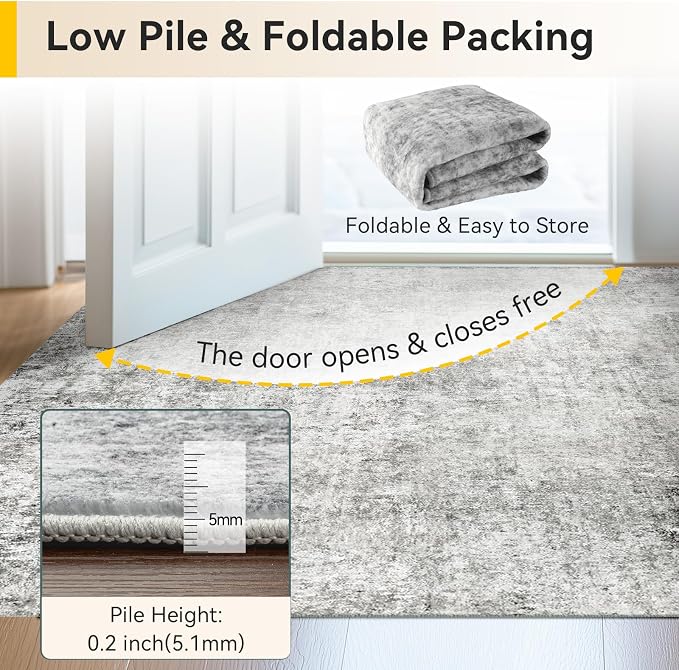 RELEANY Washable Runner 2'x8' Abstract Area Rug - Image 7