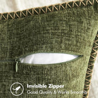 MIULEE Decorative Couch Throw Pillow Covers 20x20 Inch Olive Green 2 Pack | - Image 7