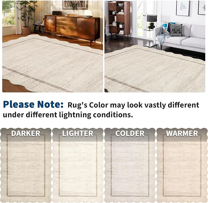 GarveeHome Scalloped Washable Rugs 5x7 Rug - Image 7