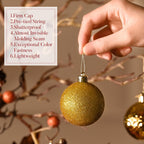 Valery Madelyn Christmas Tree Decorations Ornament Set for Fall Halloween, 50ct 2.36 Inches Gold Shatterproof Christmas Ball Ornaments Hanging Xmas Holiday Party Decor