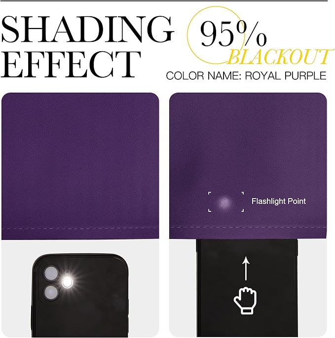 NICETOWN Royal Purple Blackout Curtains 120 inches Length - Image 4