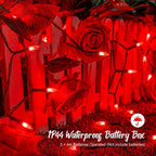 Battery Operated Red String Lights, 2 Pack 18 Feet 50 LED Clear Mini String Lights with 8 Modes Waterproof Tree Lights for Xmas Outdoor Indoor Holiday Party Garden Decor