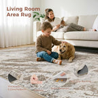 DMOYEST 10x14 Washable Area Rug: Abstract Modern Non-Slip Carpet, Soft Low Pile - Image 7