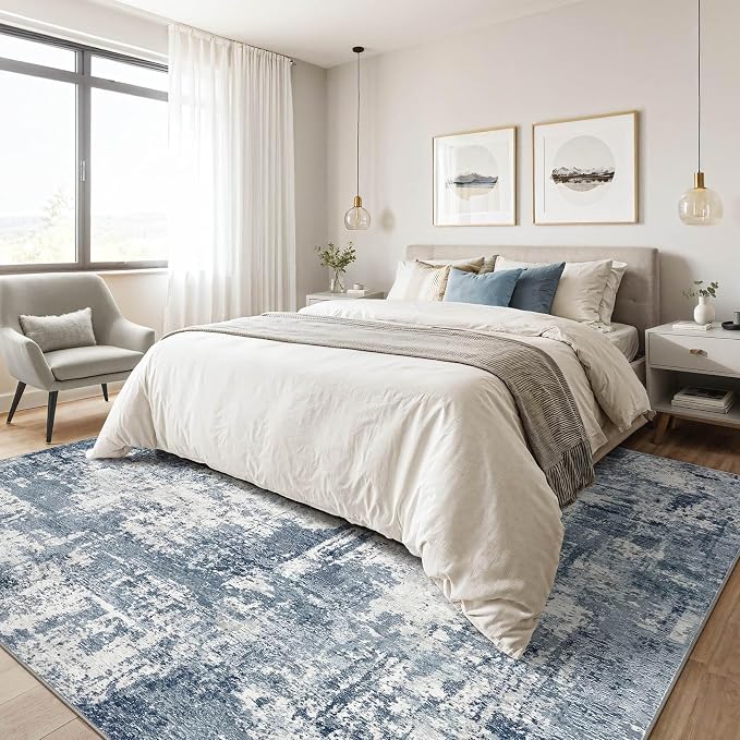 LOONGRUG 7x10 Area Rug Washable Large Neutral Modern Living Room Rugs | - Image 4