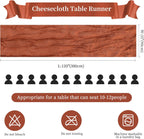 12 Pack Terracotta Cheesecloth Table Runner 10FT Long Boho Gauze Table Runner Rustic Sheer Runner for Wedding Bridal Baby Shower Birthday Party Table Decor Fall Thanksgiving Christmas Decor