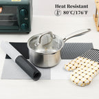 Leetaltree Gray with White Grid Pattern Placemats Set of 12 - Heat Resistant Non-Slip Place mats for Dining Table, Washable Durable PVC Vinyl Woven Table Mats（Grey Grid, 12）