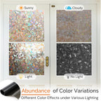 DOWELL Window Privacy Film, Rainbow Window Film, Decorative Stained Glass Clings, Static Cling Door Sticker, Non-Adhesive 3D Decals for Home UV Protection, Dark Brown, 23.6 x 118 inches
