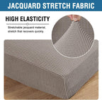 H.VERSAILTEX Super Stretch Individual Seat Cushion Covers Sofa Covers Couch Cushion Covers Slipcover Sets Thick Jacquard Textured Twill Fabric (1 Piece Sofa Cushion Cover, Taupe)