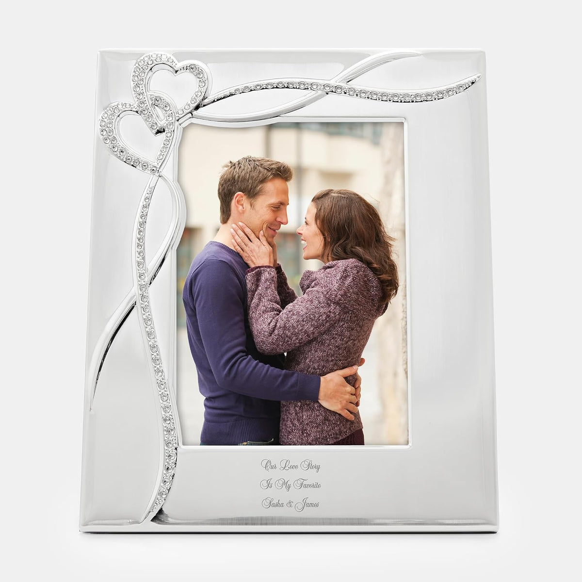 THINGS REMEMBERED Engraved Intertwined Heart 5" x 7" Picture Frame (Free Customization)
