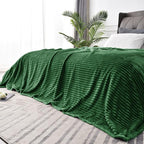 BEDELITE Ribbed Jacquard Dark Green Blankets Queen Size by BEDELITE