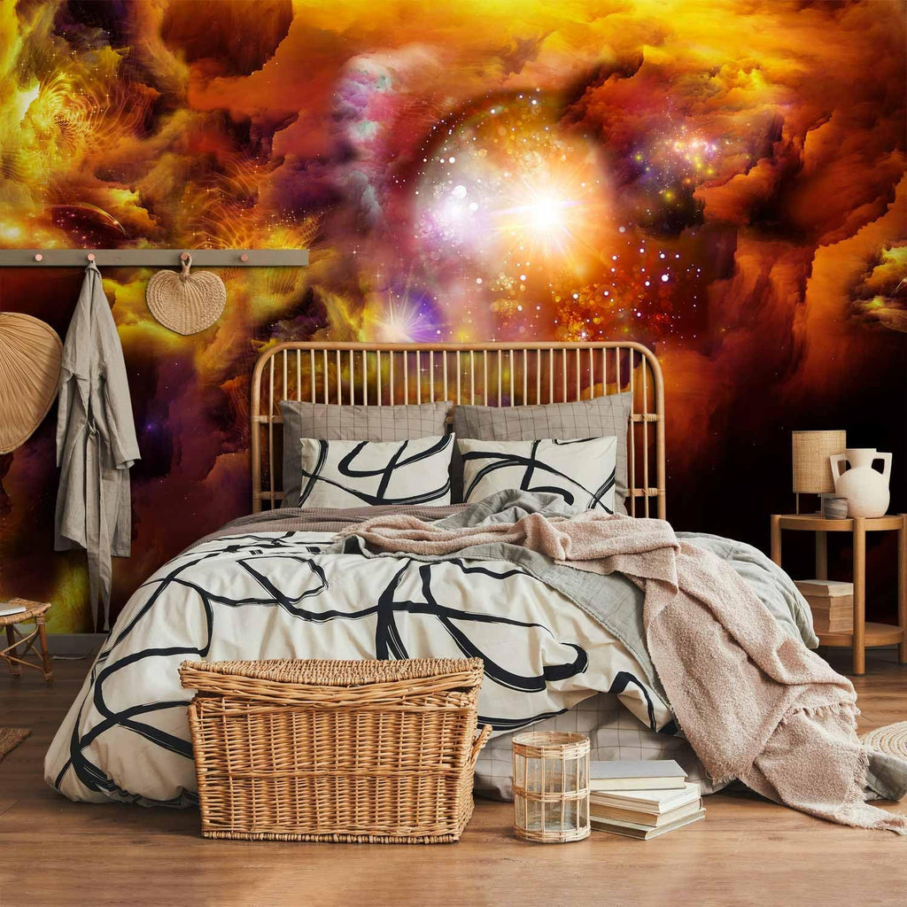 artgeist Wall Mural Cosmos Galaxy 77x55 in - Peel and Stick Self-Adhesive Wallpaper Removable Large Sticker Foil Wall Decor Print Picture Image Design n-A-0027-a-d