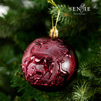Christmas Ornaments for Xmas Trees,Burgundy Shatterproof Christmas Ball Ornaments