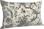 CXMEIFLY Spring Floral Birds Pillow Covers 12 x 20 Inch Set of 2 for Chinoiserie Flowers Decor Throw Pillows Black and White Plant Outdoor Decorative Cushion Cases for Couch Bed Decorations