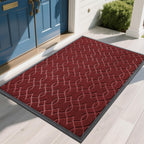 Yimobra Front Door Mat Outdoor Indoor 60x36, All-Season, All-Weather, Heavy Duty Welcome Door Mats Outside Entrance, Non Slip Porch Patio Entrance Mat, Red