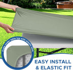 Fitted Tablecloth for 8 Foot Rectangle Tables-4 Pack Sage Elastic Outdoor Picnic Table Cover-Spandex Stretch Folding Table Cloths 8ft for Camping Dining Room Patio Kitchen Banquet Party